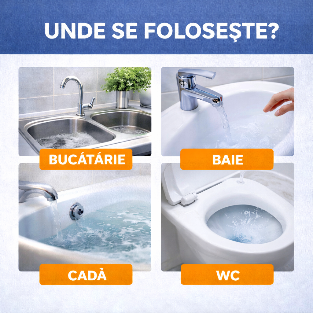 Pulbere pentru curățarea și desfundarea țevilor Drain Cleaner