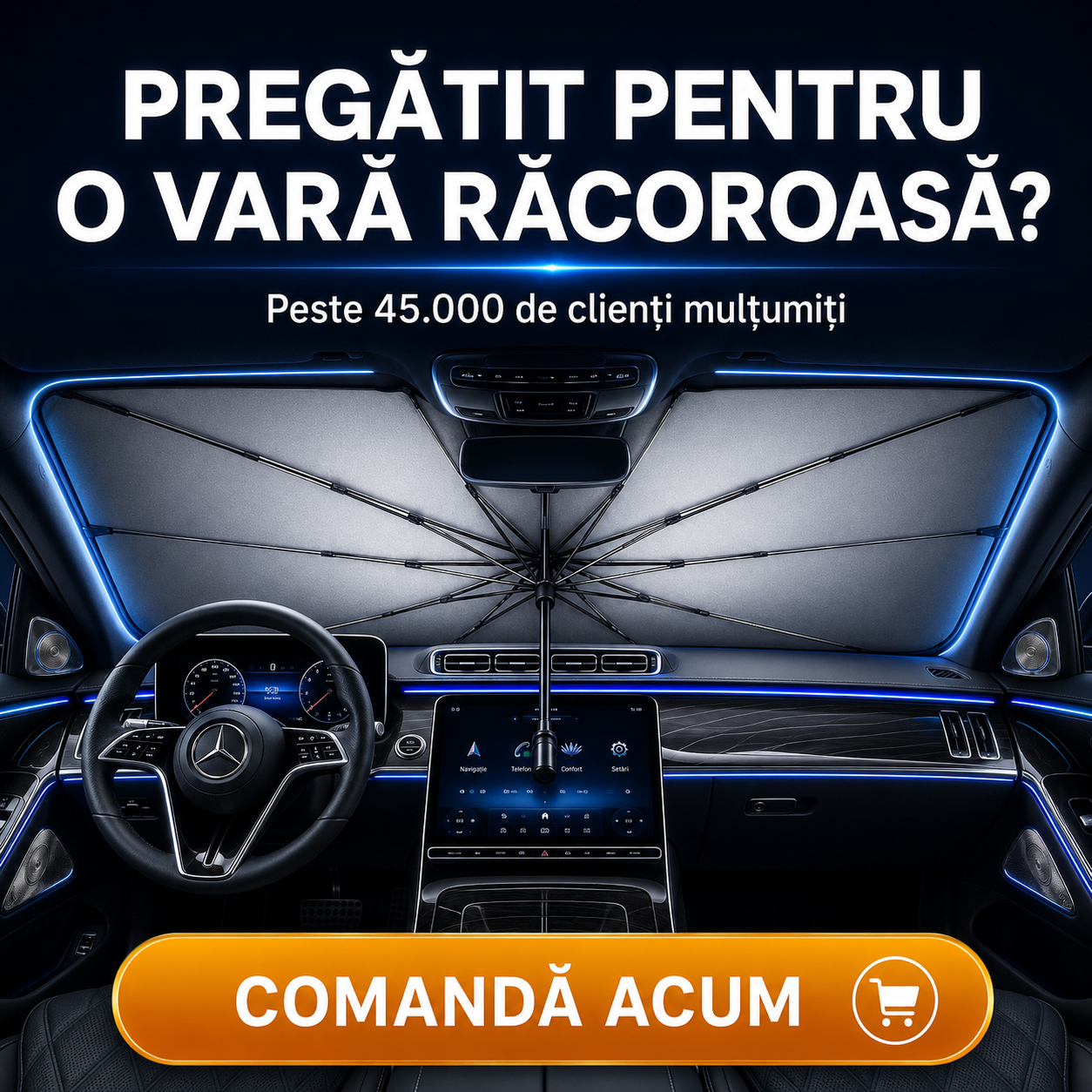 Umbrelă solară multi-strat pentru parbriz