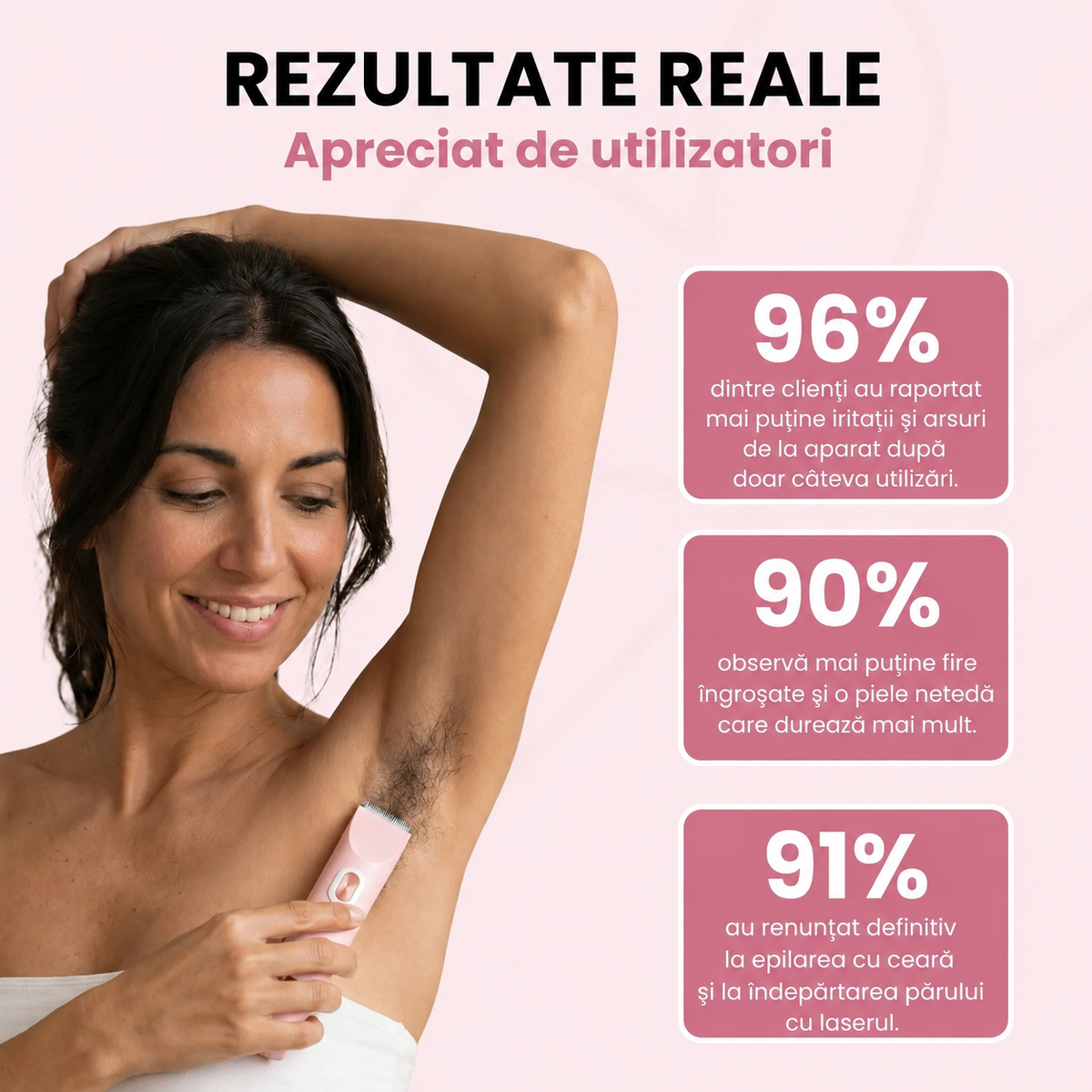 Epilator electric 2in1 pentru corp și zone intime rezistent la apă