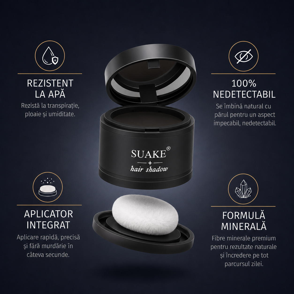 Pudră minerala naturală de îndesare a părului