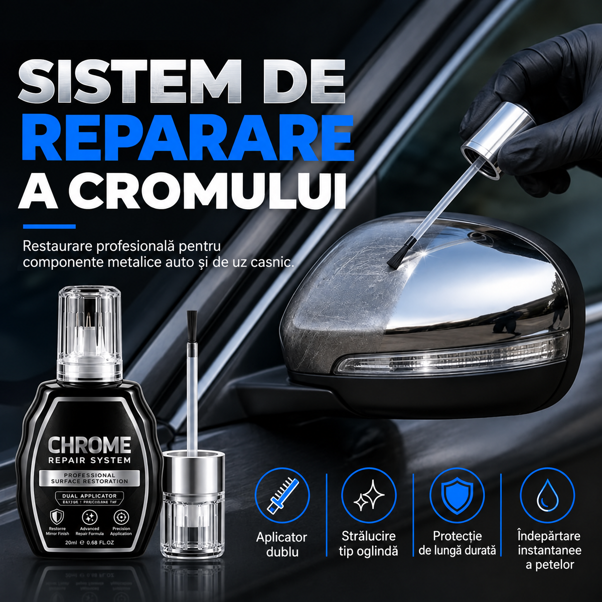 Soluție de reparare crom cu aplicator dual