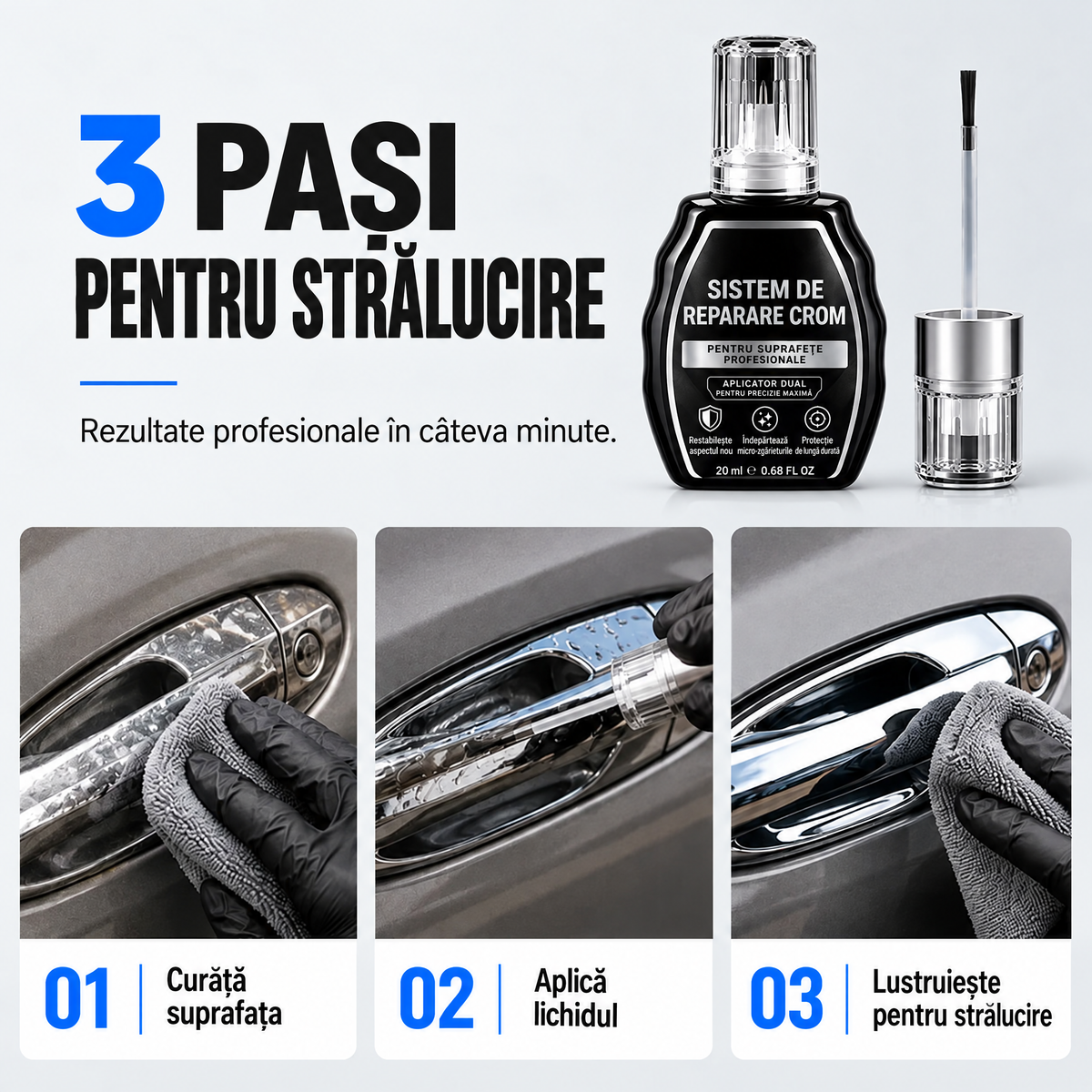 Soluție de reparare crom cu aplicator dual